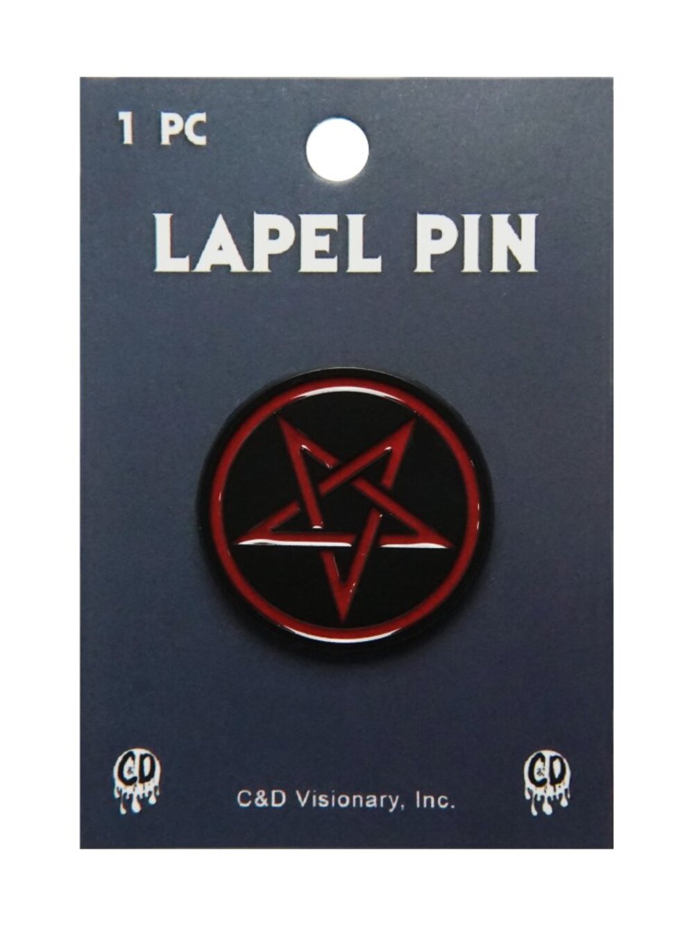 Red and Black Pentagram - Enamel Pin - Gothic Witchcraft Amulet Accessory